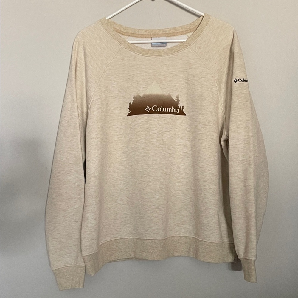 Columbia Beige Sweatshirt with Logo